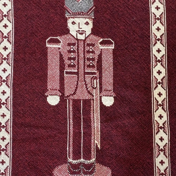 Vtg.Nutcracker Multicolor 2 Layer AFGHAN Christmas Tapestry Blanket USA 46x67. - Picture 5 of 11